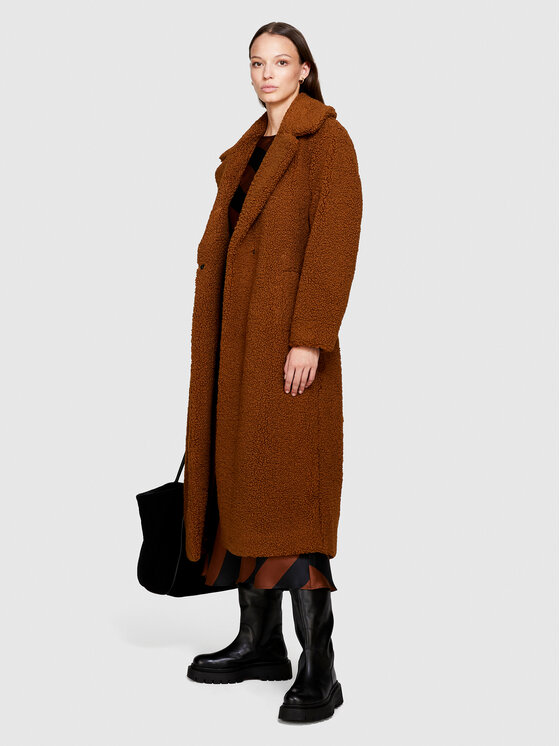 Sisley Sisley Παλτό μεταβατικό 2XFQLN033 Καφέ Comfort Fit
