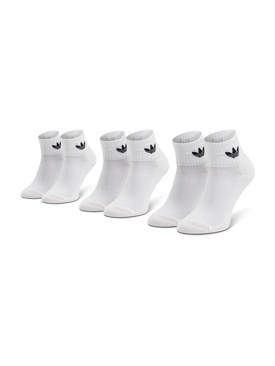 adidas adidas Set di 3 paia di calzini lunghi unisex Mid-Cut Crew FT8529 Bianco