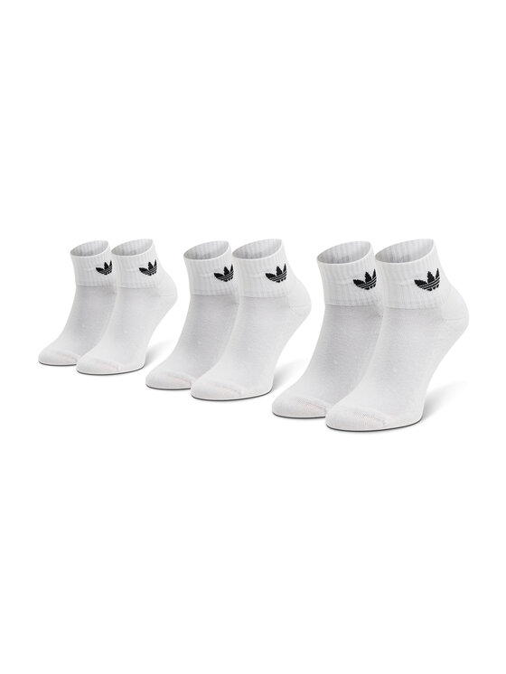 Set de 3 perechi de șosete medii unisex adidas Mid-Cut Crew FT8529 White