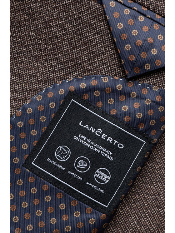 Lancerto Lancerto Marynarka Suvereto MA131126000016 Brązowy Slim Fit