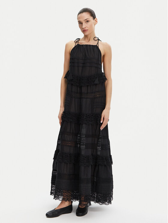 Munthe Munthe Nyári ruha Fuenta 251132225128 Fekete Loose Fit