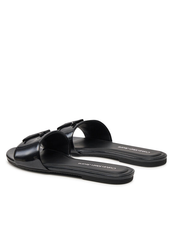 Calvin Klein Jeans Calvin Klein Jeans Natikači Flat Sandal Slide Mg Met YW0YW01348 Črna