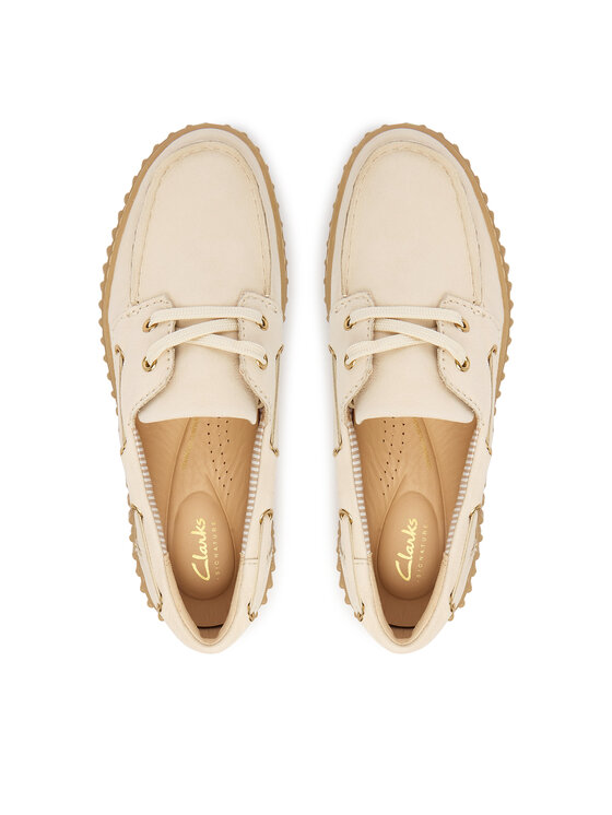 Clarks Clarks Półbuty Torhill Boat 26186302 Écru