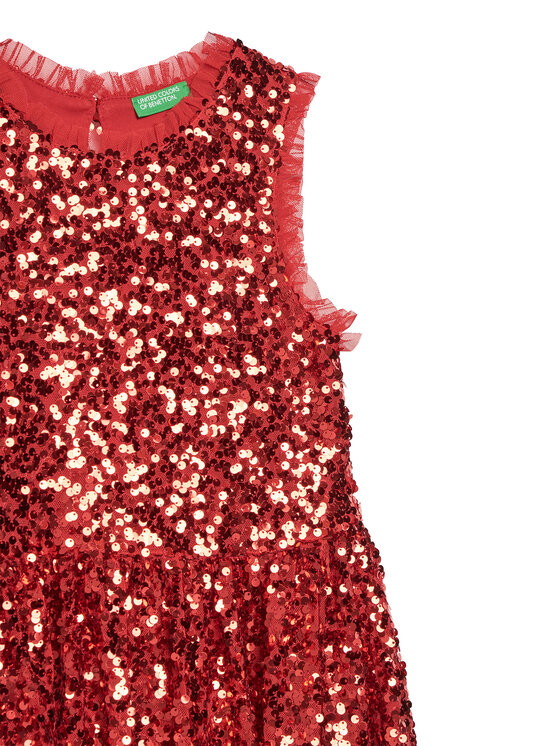 United Colors Of Benetton United Colors Of Benetton Sukienka elegancka 48U9CV02Y Czerwony Regular Fit