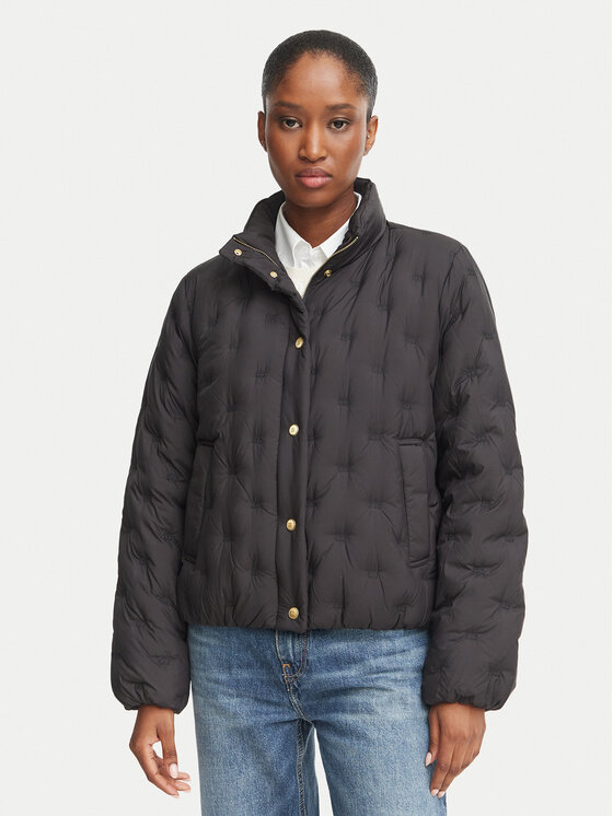 Tommy Hilfiger Tommy Hilfiger Пухено яке WW0WW49855 Черен Regular Fit