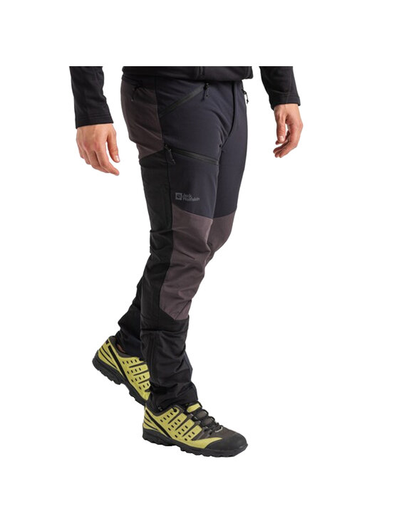 Jack Wolfskin Jack Wolfskin Spodnie dresowe Jack Wolfskin Salmaster Pants M Czarny Regular Fit