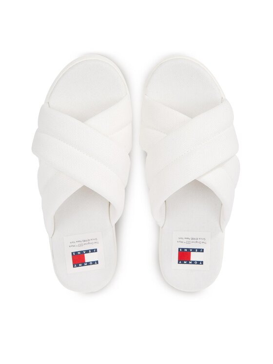 Tommy Jeans Tommy Jeans Шльопанці Tjw Lettering Flatform Sandal EN0EN02465 Écru
