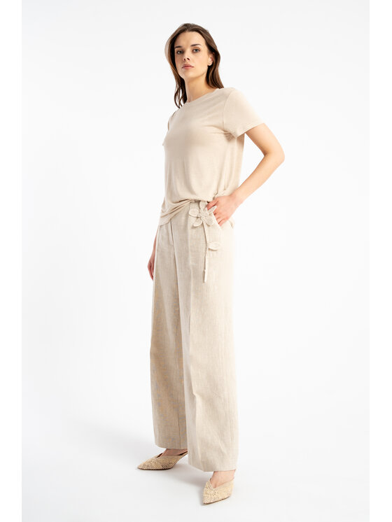 CLICK CLICK Μπλουζάκι 10-6891 Κρεμ Comfortable Fit