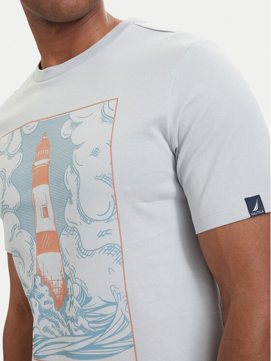Nautica Nautica Póló NAUTICA-W126-NAMTS-1012-23P Világoskék Regular Fit