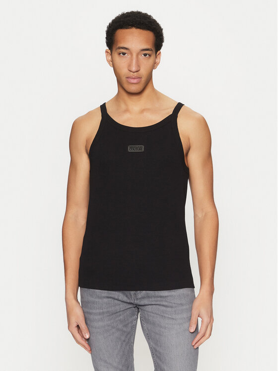 Versace Jeans Couture Tričko 78GAH614 Čierna Regular Fit