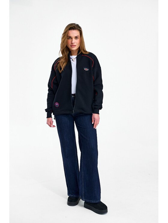 NAOKO NAOKO Bluza Good Karma Czarny Regular Fit