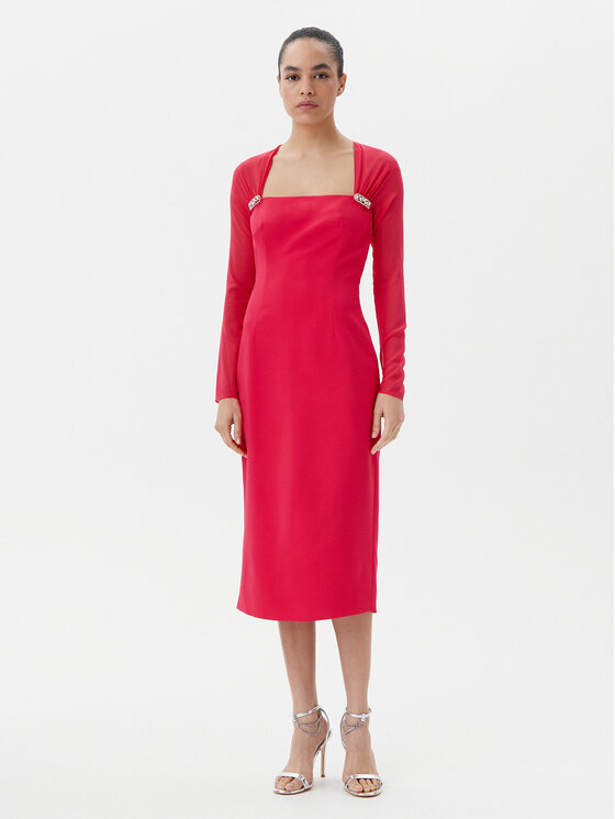 Luisa Spagnoli Luisa Spagnoli Коктейлна рокля Protocollo 541709 Червен Regular Fit