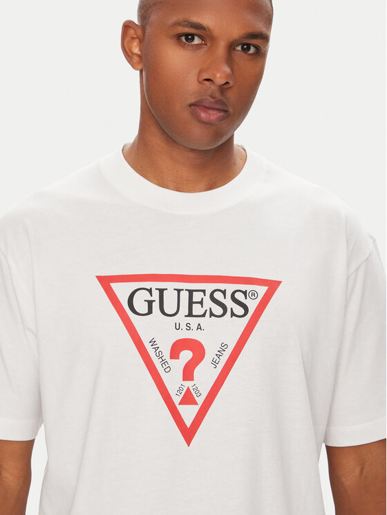 Guess Jeans Guess Jeans T-Shirt 165535 Bílá Classic Fit