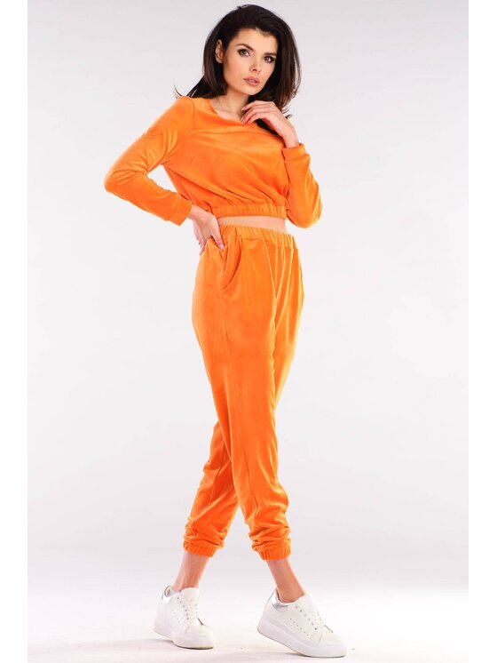 Awama Awama Bluzka A421 Pomarańczowy Basic Fit