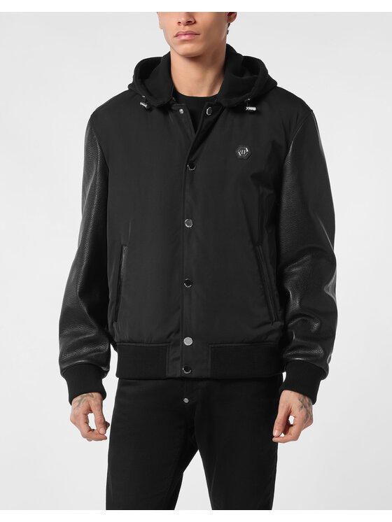 PHILIPP PLEIN PHILIPP PLEIN Kurtka skórzana 26983 Czarny Regular Fit
