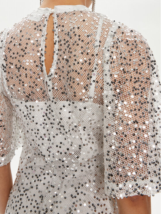 Vila Vila Abito da sera Vidance S/S 14103264 Argento Regular Fit