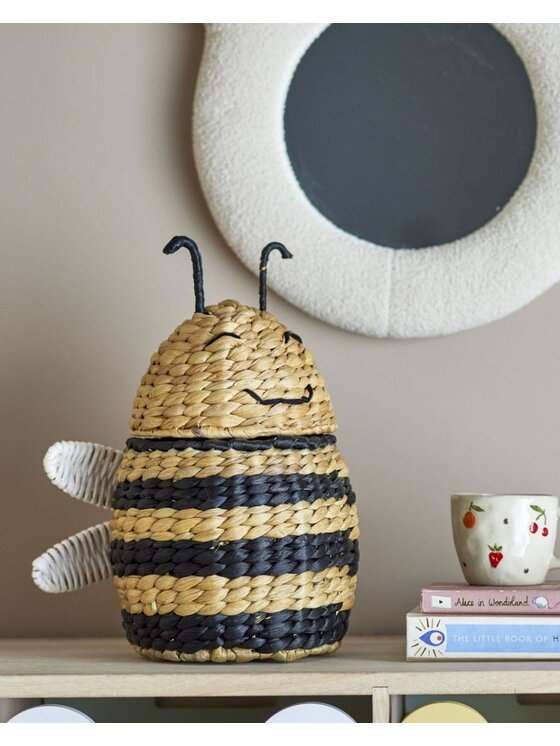 MIAhome MIAhome Kosz na zabawki HONEYBEE z pokrywą 30x20x18 cm Beżowy