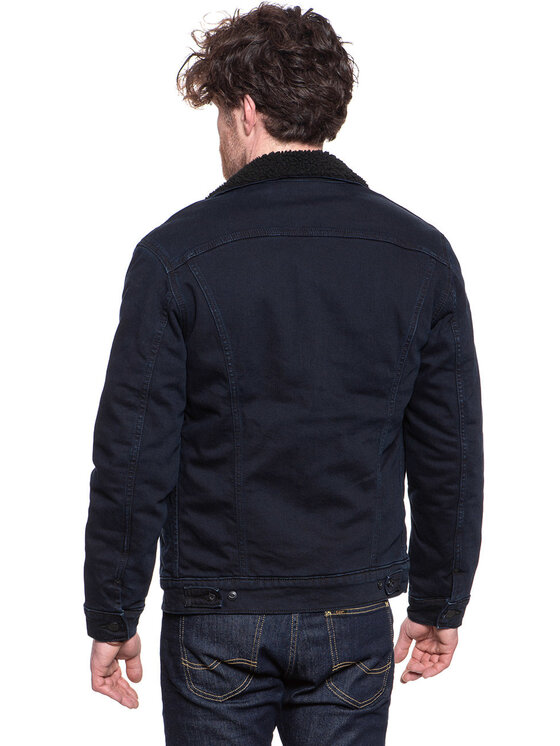 Lee Lee Kurtka jeansowa SHERPA JACKET Niebieski Regular Fit