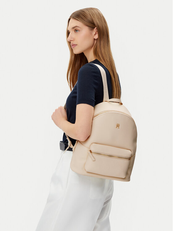Tommy Hilfiger Tommy Hilfiger Hátizsák Th Logotape Backpack AW0AW17163 Ekru