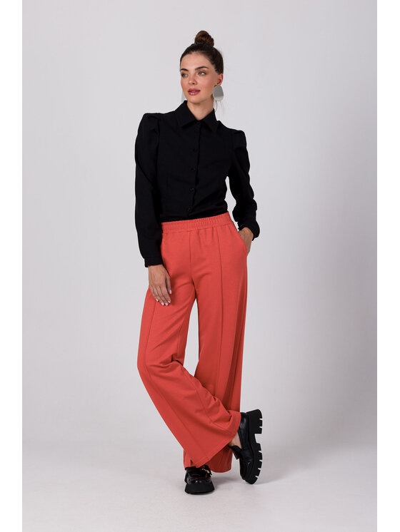 BeWear BeWear Spodnie damskie B275 Czerwony Modern Fit