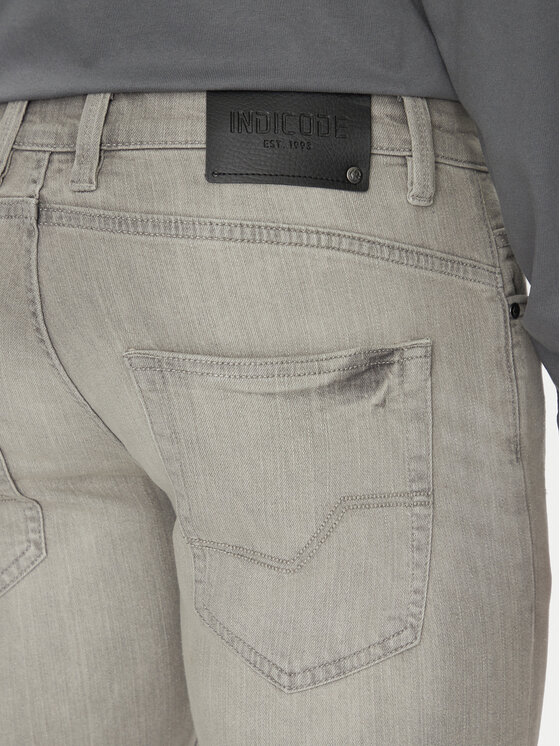 INDICODE INDICODE Pantaloni scurți de blugi Kaden Holes 70-104 Gri Regular Fit