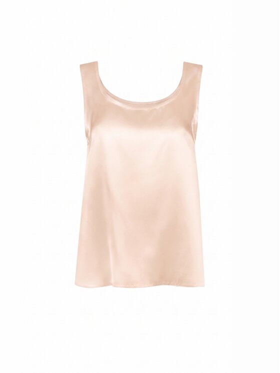 Cat&Cat Cat&Cat Top jedwabny basic Beżowy Regular Fit