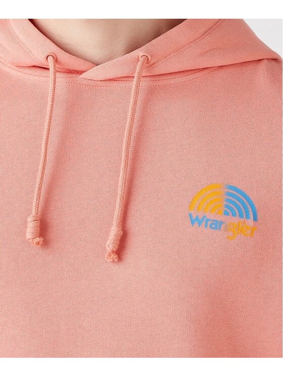 Wrangler Wrangler Bluza RAINBOW HOODIE Pomarańczowy Regular Fit