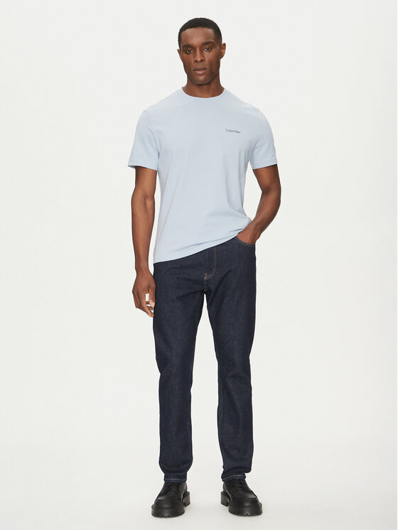 Calvin Klein Calvin Klein T-shirt Linear Box Logo K10K114152 Celeste Regular Fit