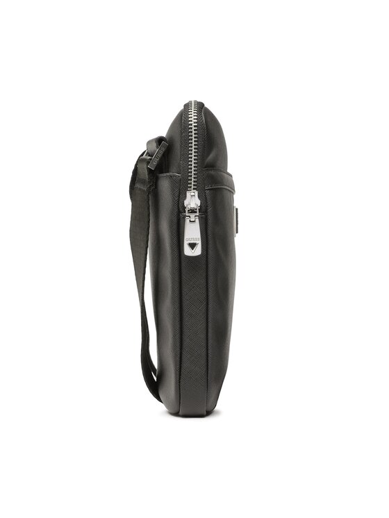 Guess Guess Мъжка чантичка Certosa Saffiano Smart HMECSA P3123 Черен