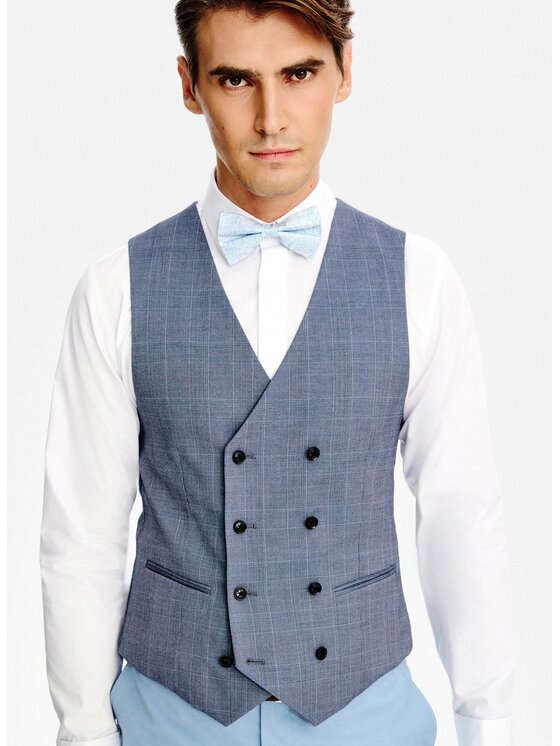 Pako Lorente Pako Lorente Kamizelka garniturowa P26SF-8X-006 Granatowy Slim Fit