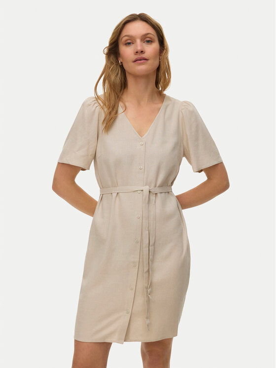 Vero Moda Vero Moda Sommerkleid Mymilo 10340466 Beige Regular Fit