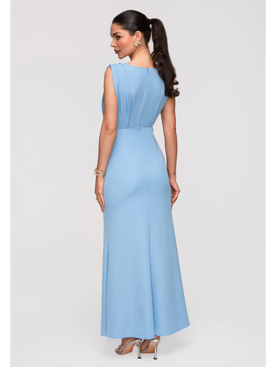 Ombre Ombre Večerní šaty LA-OM-DLR343 Modrá Slim Fit