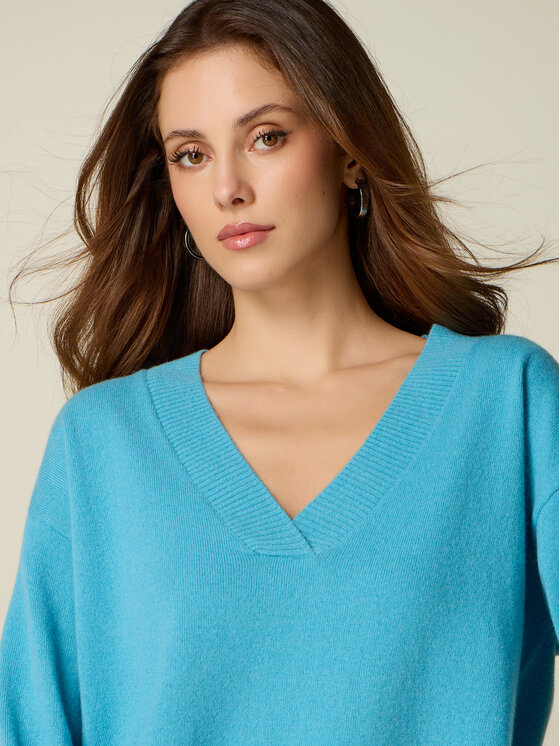 Oltre Oltre Maglione M339J005594N004 Turchese Regular Fit