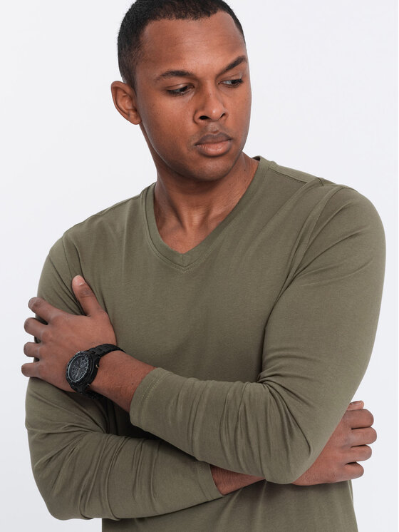 Ombre Ombre S dlouhým rukávem OM-LSBL-0108 Zelená Classic Fit