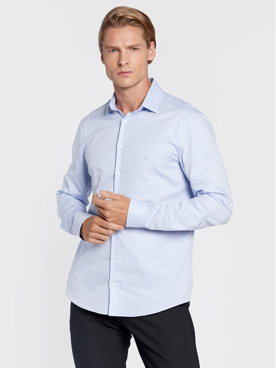 Camicia Structure K10K110570 Blu Slim Fit