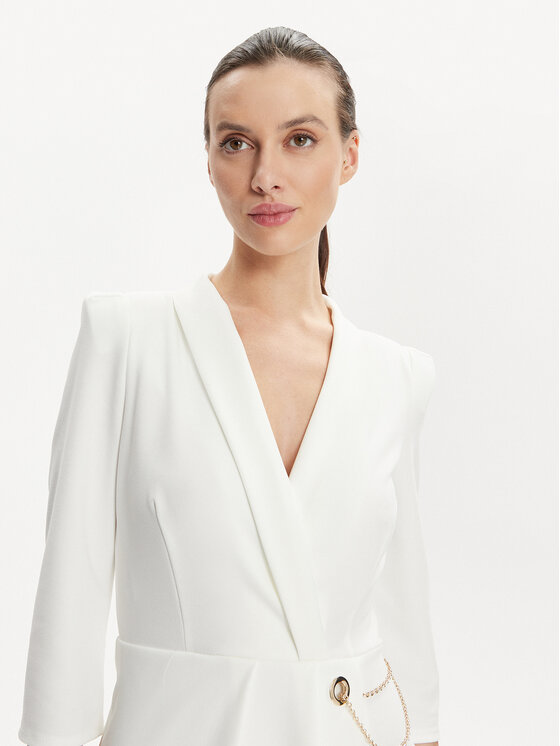 Rinascimento Rinascimento Kokteilinė suknelė CFC0019381002 Balta Regular Fit