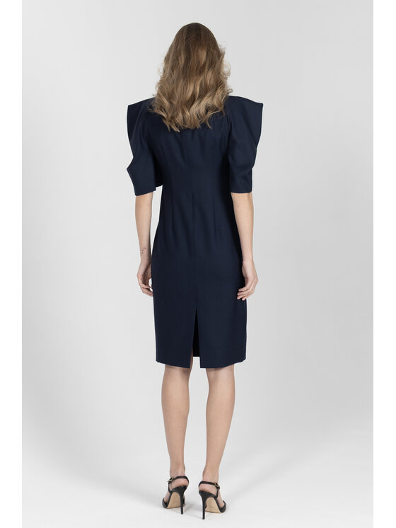 Deni Cler Milano Deni Cler Milano Sukienka wieczorowa W-DC-3245-F2-A2-58-1 Granatowy Regular Fit