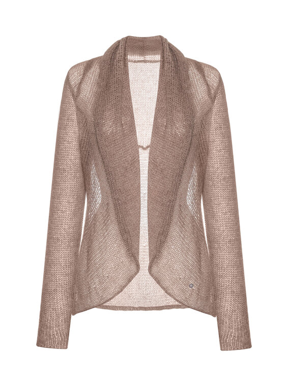 YOU by Tokarska YOU by Tokarska Kardigan reneta alpaka Brązowy Regular Fit
