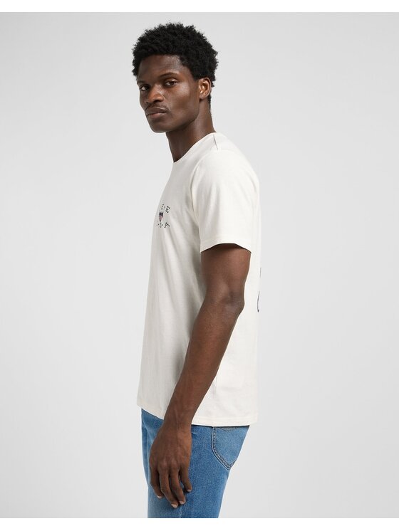 Lee Lee T-Shirt Essential Graphic Tee Biały Regular Fit