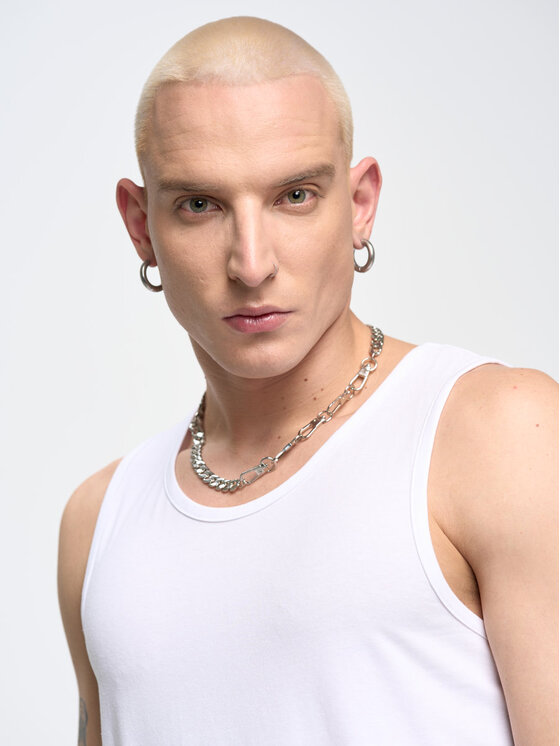 BIG STAR BIG STAR Top dero_101 Biały Slim Fit