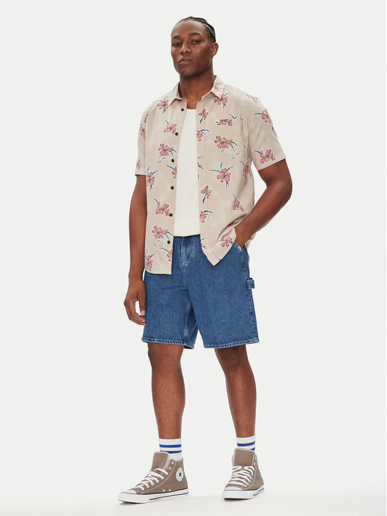 Element Element Pantaloni scurți de blugi Carpenter ELYDS00102 Albastru Relaxed Fit