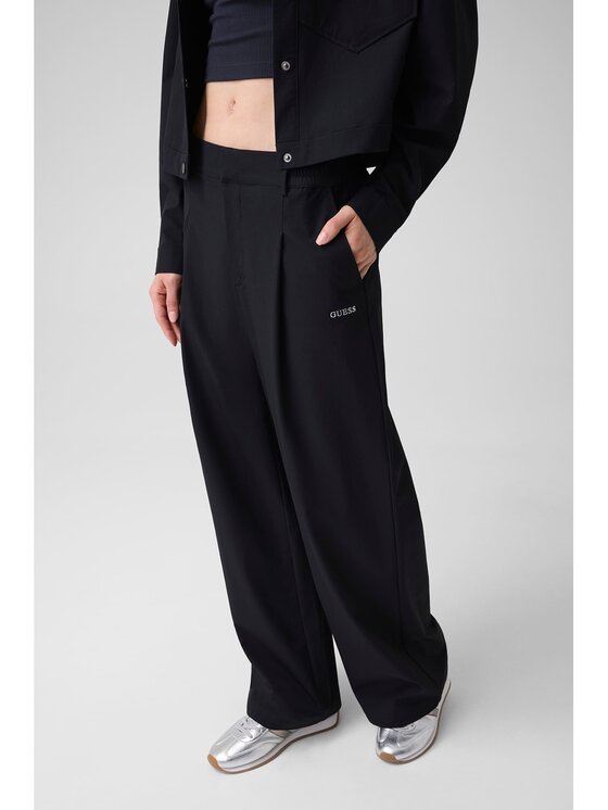 Guess Guess Spodnie materiałowe 183665 Czarny Classic Fit
