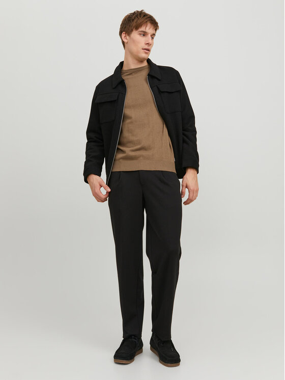 Jack & Jones Jack & Jones Sweter 12208364 Brązowy Regular Fit