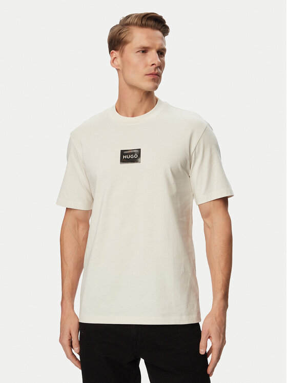 HUGO HUGO Tričko Dumeon 50557445 Krémová Regular Fit