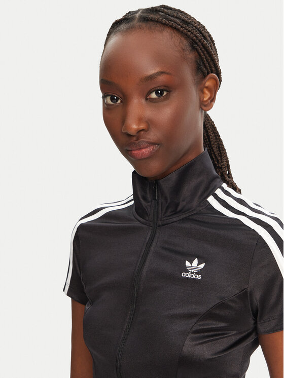 adidas adidas Bluză adicolor JD0277 Negru Slim Fit