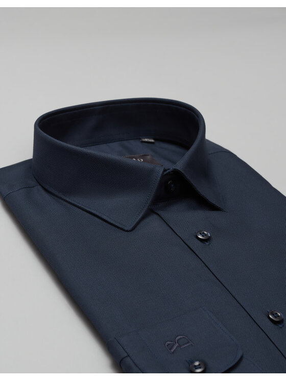 Borgio Borgio Koszula rosazza_00503 Granatowy Slim Fit