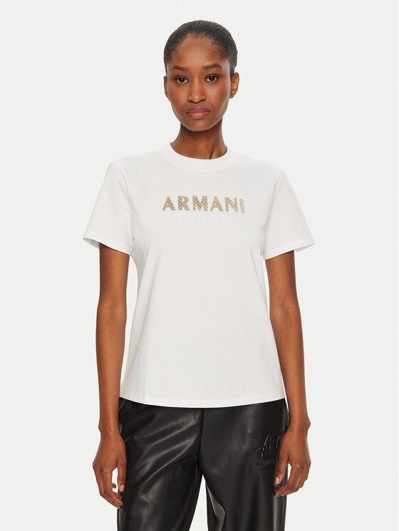 Armani Exchange Tričko 6DYT36 YJ7VZ 1000 Biela Regular Fit