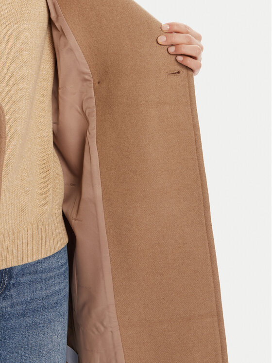 Calvin Klein Calvin Klein Vuneni kaput LV044D557G Bež Regular Fit