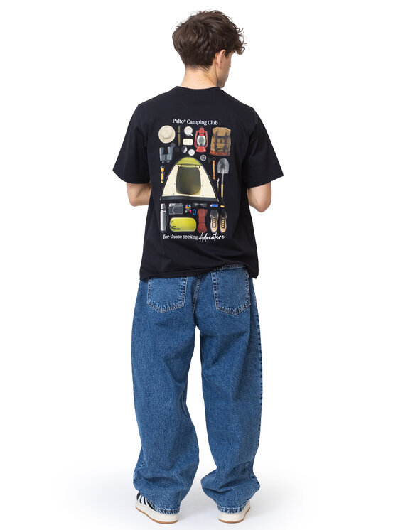 Palto Palto T-Shirt Camping Club Czarny Relaxed Fit