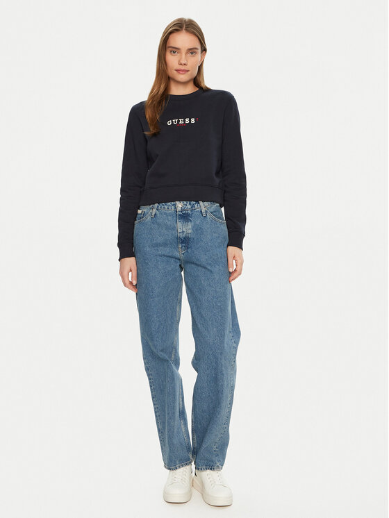 Guess Jeans Guess Jeans Majica dugih rukava W5RQ28 K68I4 Tamnoplava Regular Fit
